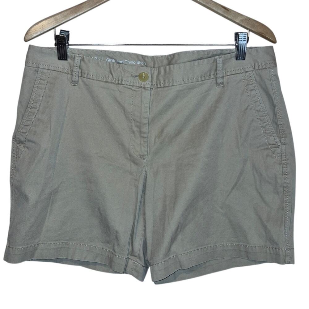 Talbots Women's Khaki Girlfriend Chino Shorts Mid-Rise Soft Stretch Twill 12P